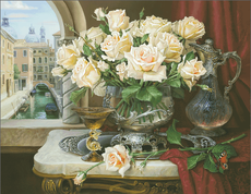 Набор для вышивки Gallery Stitch 015 Воспоминания о Венеции. Розы и Кувшин
