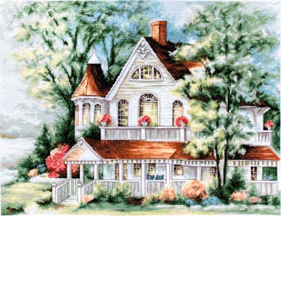 Набор для вышивки крестом Luca-S Дом у озера BU4000