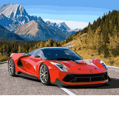 Картина раскраска Babylon Авто в горах VP1028 40 х 50 см