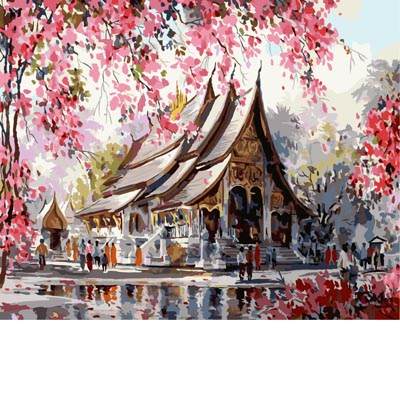 GX3259 Картина раскраска Весенний Тайланд RainbowArt