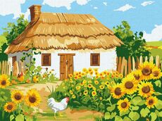 KHO6350 Картини за номерами Рідний будиночок ©art_selena_ua Ідейка