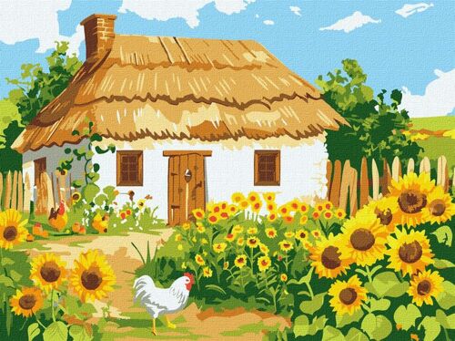 KHO6350 Картини за номерами Рідний будиночок ©art_selena_ua Ідейка