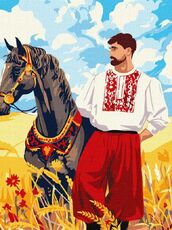 KHO8467 Картини за номерами Козак у полі ©art_selena_ua Ідейка