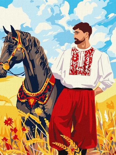 KHO8467 Картини за номерами Козак у полі ©art_selena_ua Ідейка