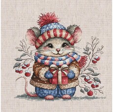 Набір для вишивання хрестиком AVA P095 Маленька мишка з шарфом. Little Mouse with Scarf