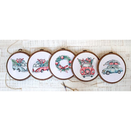 Набор для вышивания LETISTITCH "Christmas Retro Cars / Kit of 5" LETI 965