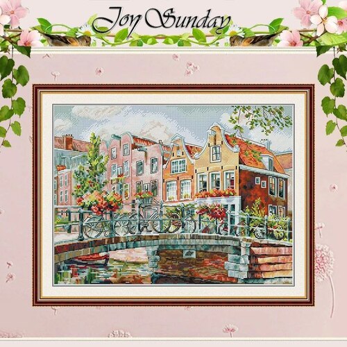JoySunday  Набір для вишивання Amsterdam з нанесеною на канву схемою
