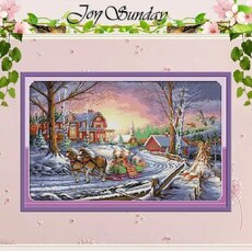 JoySunday  Набір для вишивання Winter Travel з нанесеною на канву схемою