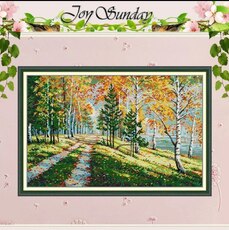 JoySunday  Набір для вишивання Autumn scenery з нанесеною на канву схемою