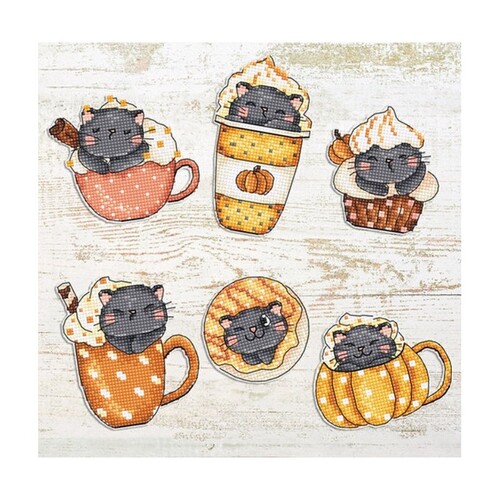 Pumpkin Cup Kitties Kit Набір для вишивання хрестиком LETISTITCH L8092