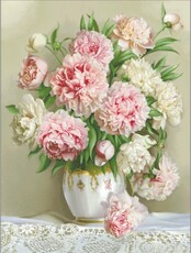 Набір для вишивання Gallery Stitch 025 Півонії мадам Ренью